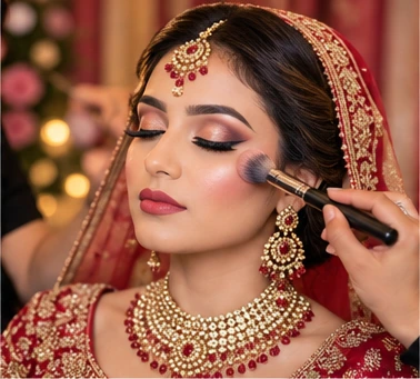 Indian bridal makeup and jewellery — illustrative stock photo