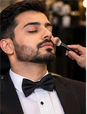Groom getting ready for wedding — illustrative stock photo